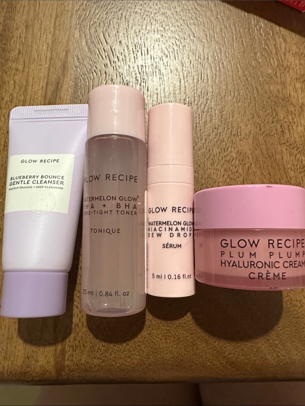 4 Piece Glow Recipe Travel Size Skincare Set, New